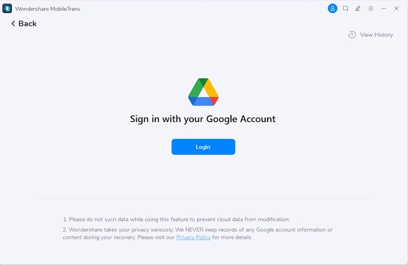 sign in to google drive