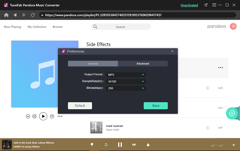 Customize Parameters to Download Pandora Songs