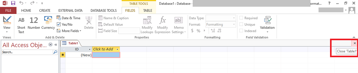 Close the Database Table